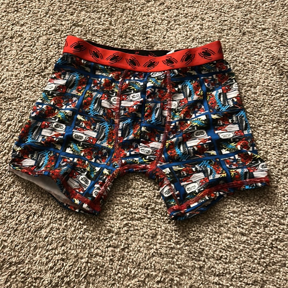 marvel spiderman boxers in a size 10 from walmart